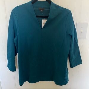 J. Jill Deep Teal V-Neck Blouse